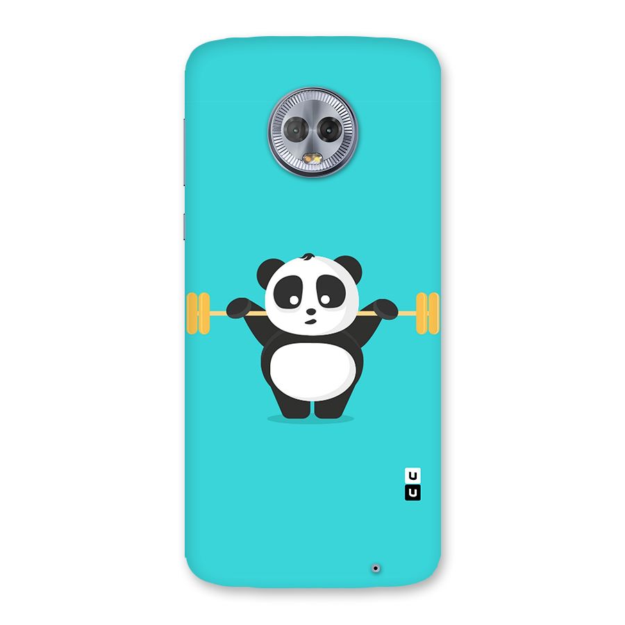 Cute Weightlifting Panda Back Case for Moto G6 Plus