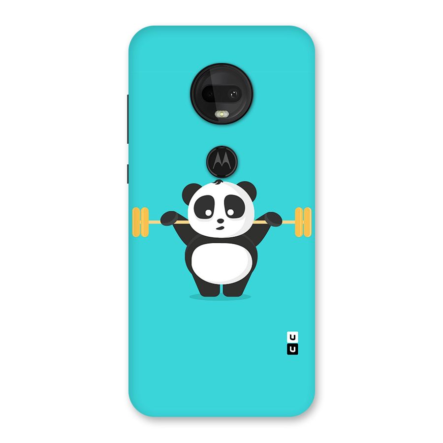 Cute Weightlifting Panda Back Case for Moto G7