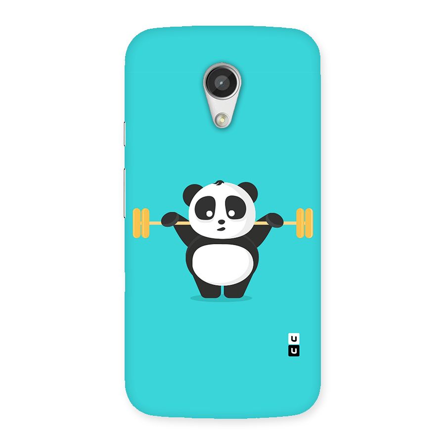 Cute Weightlifting Panda Back Case for Moto G 2nd Gen