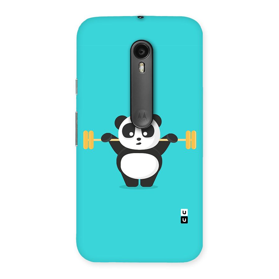 Cute Weightlifting Panda Back Case for Moto G Turbo