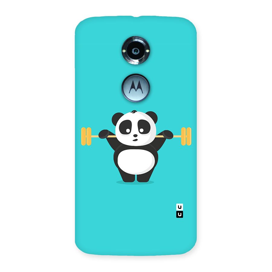 Cute Weightlifting Panda Back Case for Moto X 2nd Gen