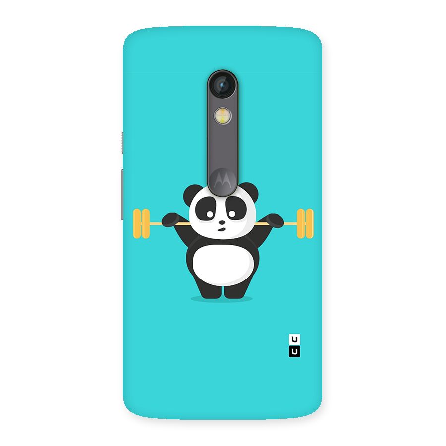 Cute Weightlifting Panda Back Case for Moto X Play