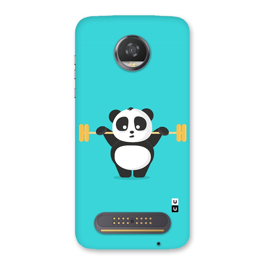 Cute Weightlifting Panda Back Case for Moto Z2 Play