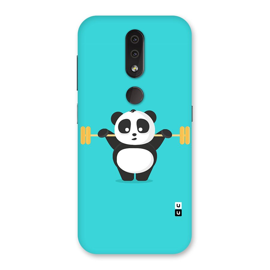 Cute Weightlifting Panda Back Case for Nokia 4.2
