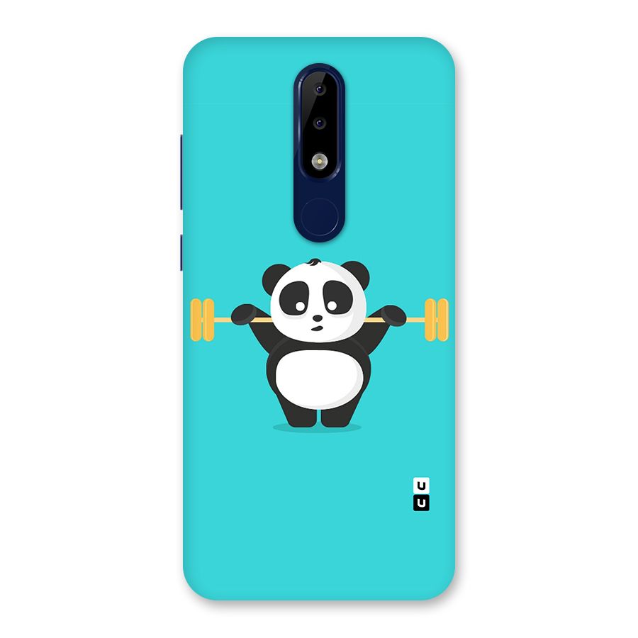 Cute Weightlifting Panda Back Case for Nokia 5.1 Plus