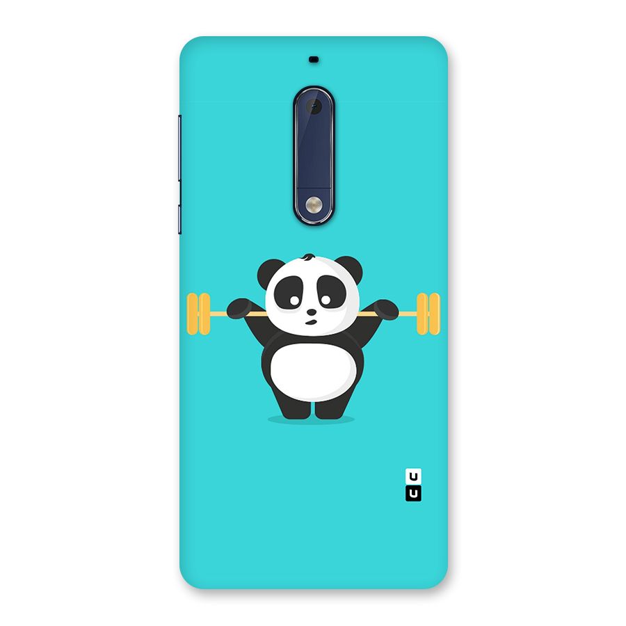 Cute Weightlifting Panda Back Case for Nokia 5