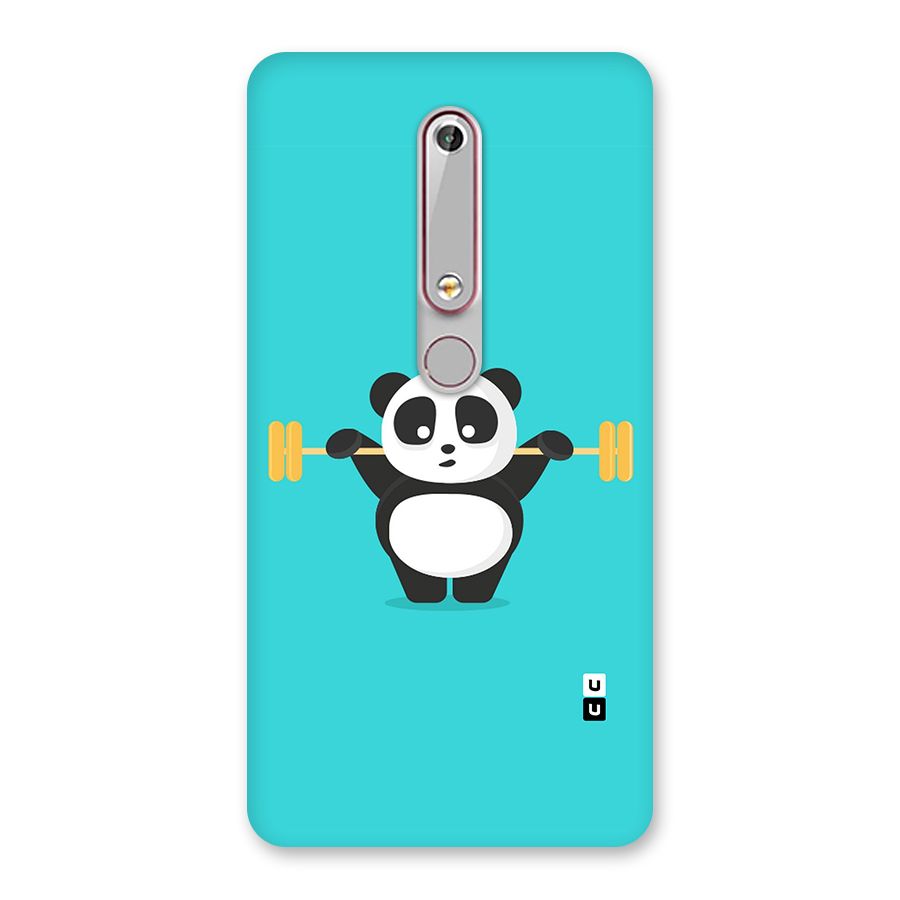 Cute Weightlifting Panda Back Case for Nokia 6.1