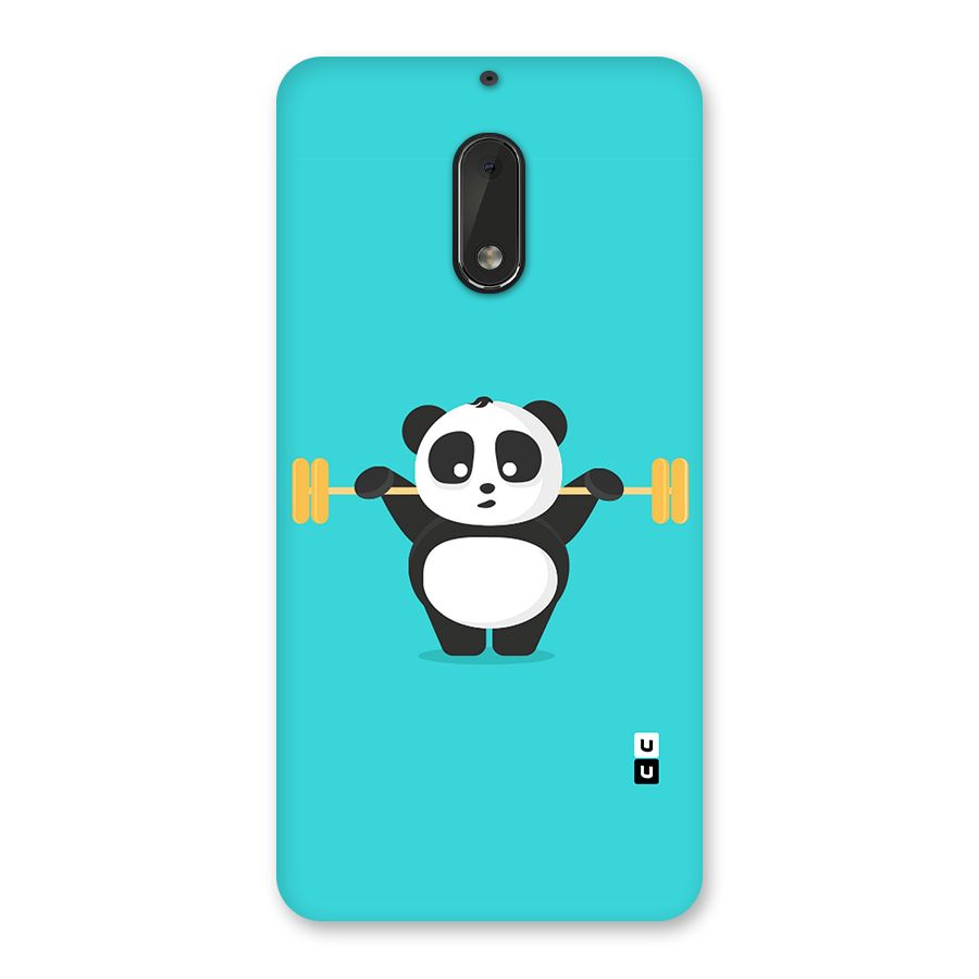 Cute Weightlifting Panda Back Case for Nokia 6