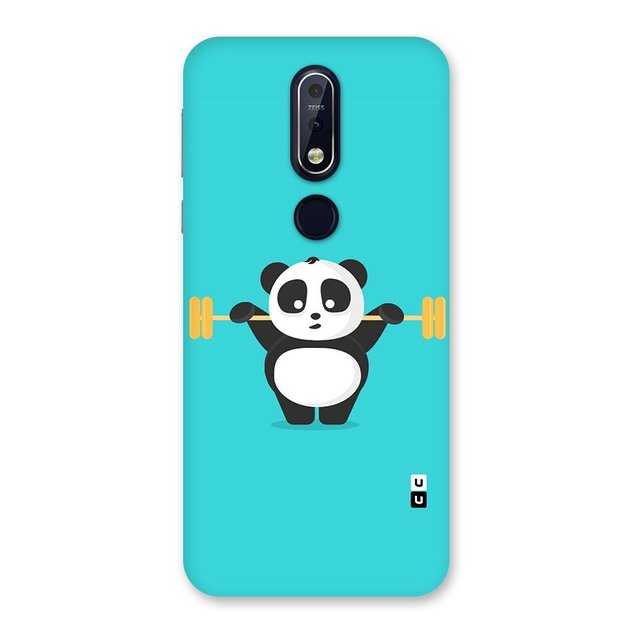 Cute Weightlifting Panda Back Case for Nokia 7.1