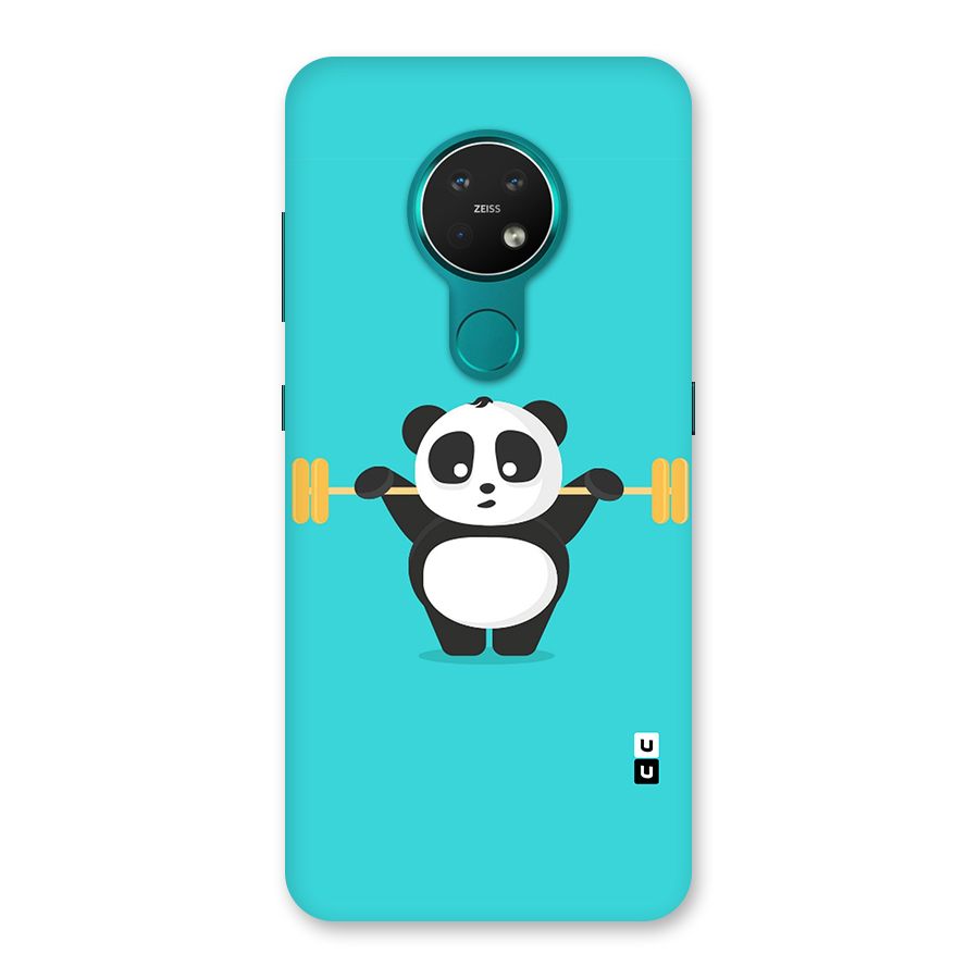Cute Weightlifting Panda Back Case for Nokia 7.2