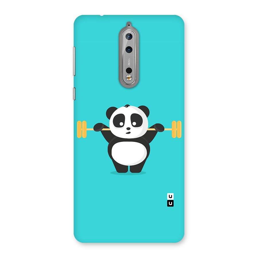 Cute Weightlifting Panda Back Case for Nokia 8