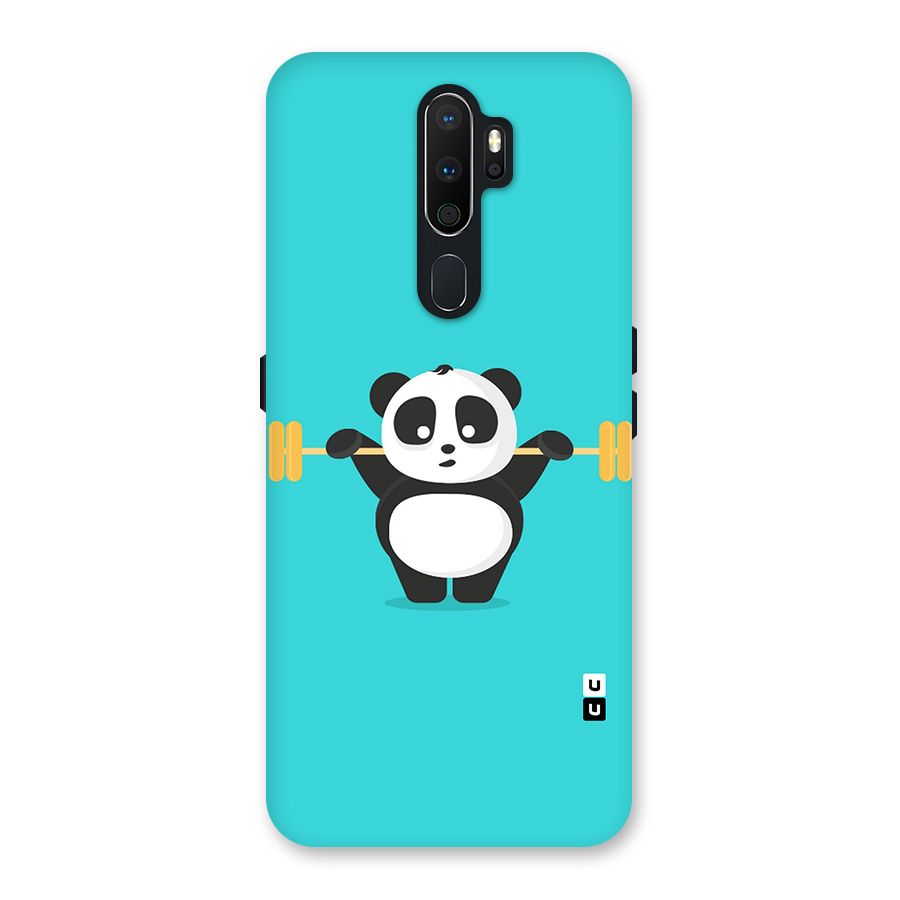 Cute Weightlifting Panda Back Case for Oppo A5 (2020)