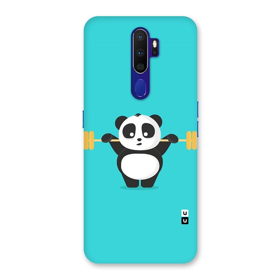 Cute Weightlifting Panda Back Case for Oppo A9 (2020)