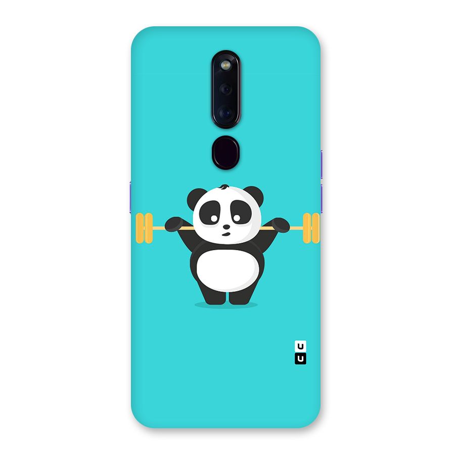 Cute Weightlifting Panda Back Case for Oppo F11 Pro