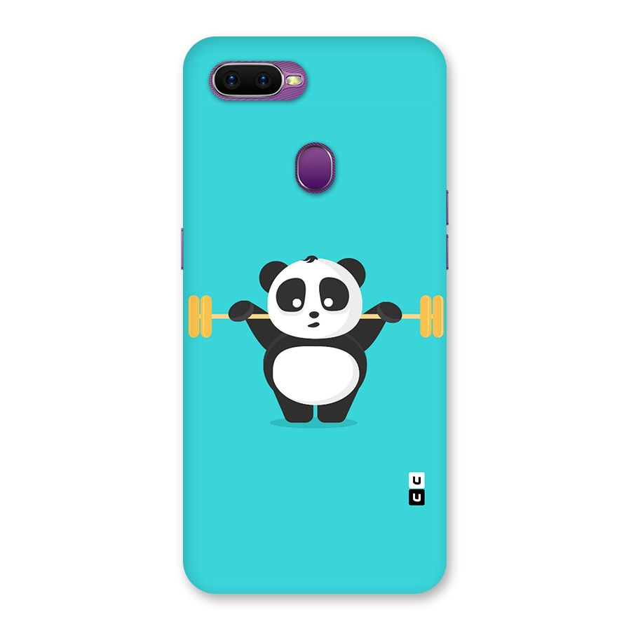 Cute Weightlifting Panda Back Case for Oppo F9
