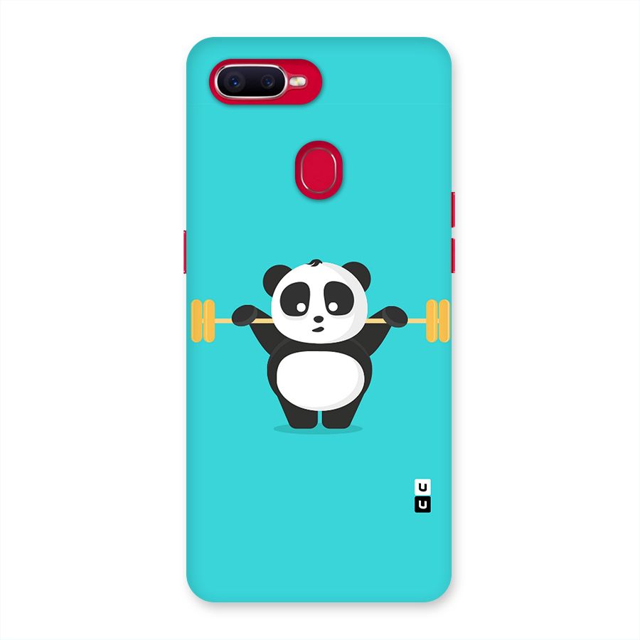Cute Weightlifting Panda Back Case for Oppo F9 Pro