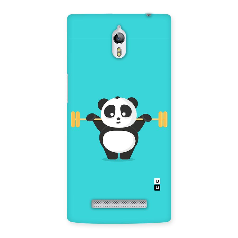 Cute Weightlifting Panda Back Case for Oppo Find 7