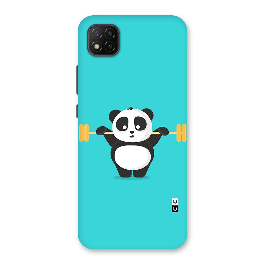 Cute Weightlifting Panda Back Case for Poco C3