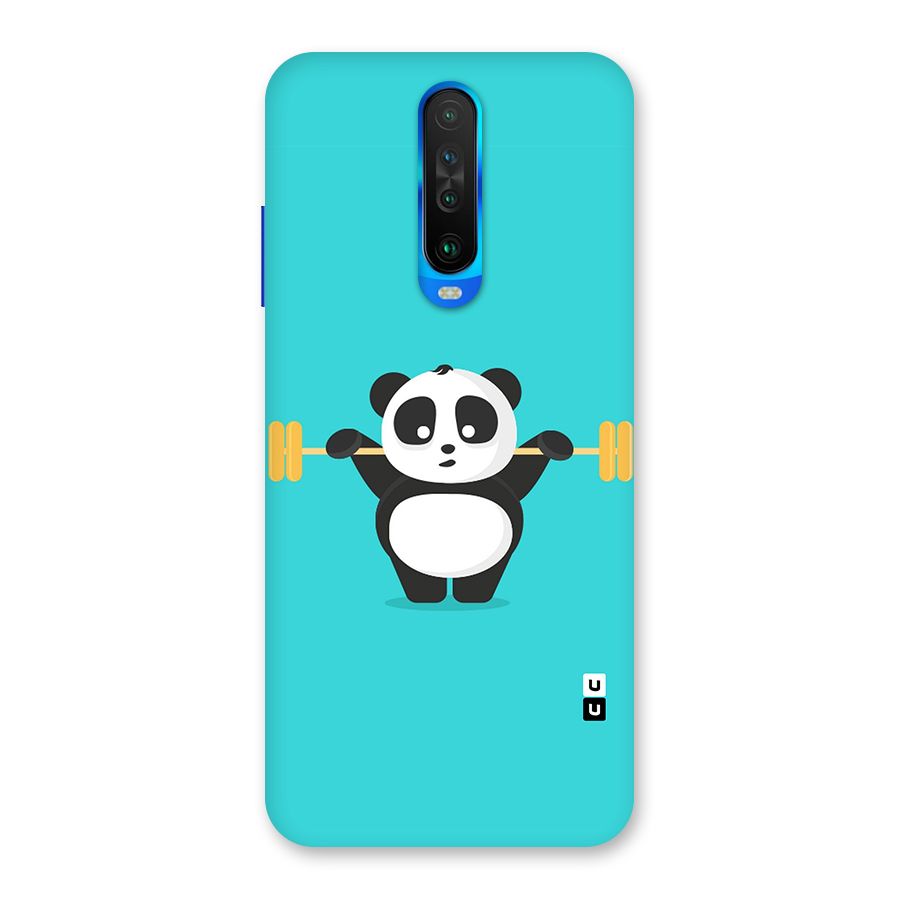 Cute Weightlifting Panda Back Case for Poco X2