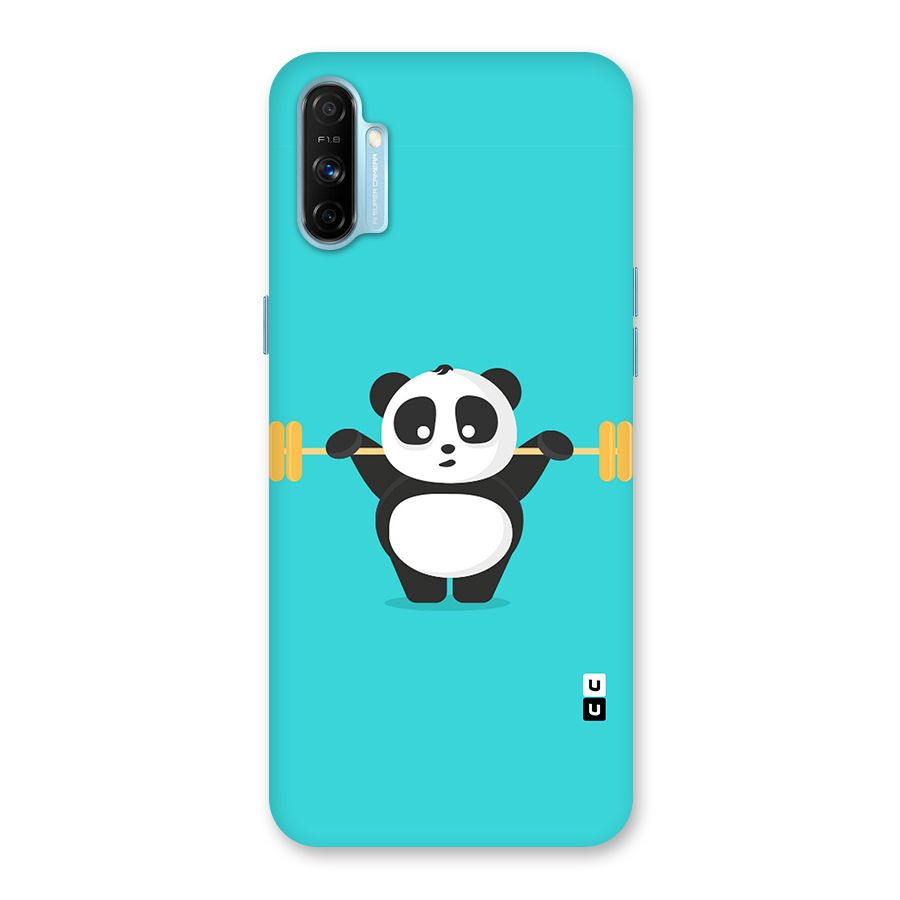 Cute Weightlifting Panda Back Case for Realme Narzo 20A