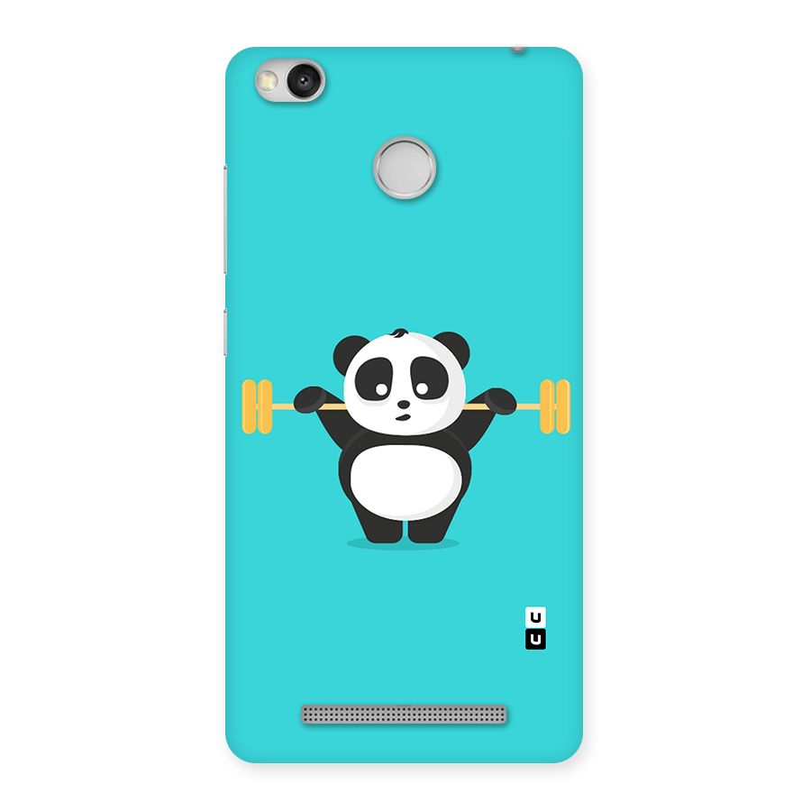 Cute Weightlifting Panda Back Case for Redmi 3S Prime