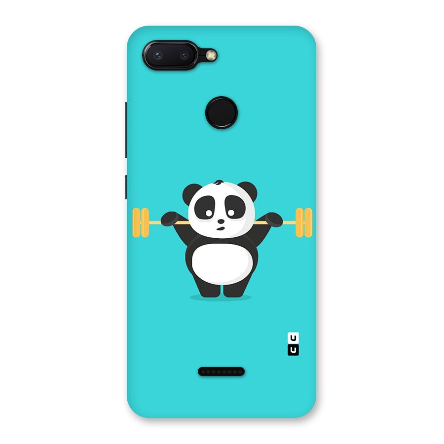 Cute Weightlifting Panda Back Case for Redmi 6