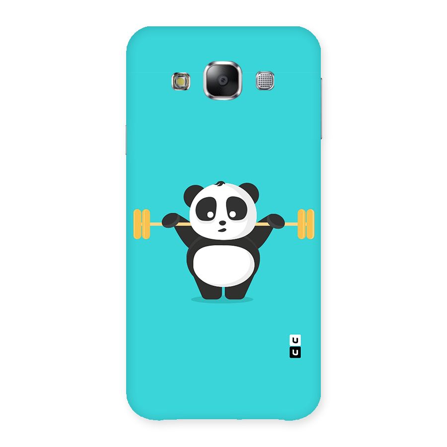 Cute Weightlifting Panda Back Case for Samsung Galaxy E5