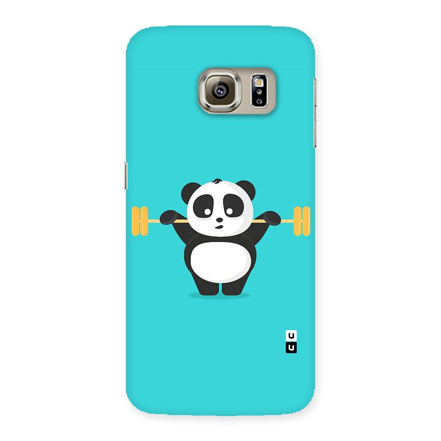 Cute Weightlifting Panda Back Case for Samsung Galaxy S6 Edge