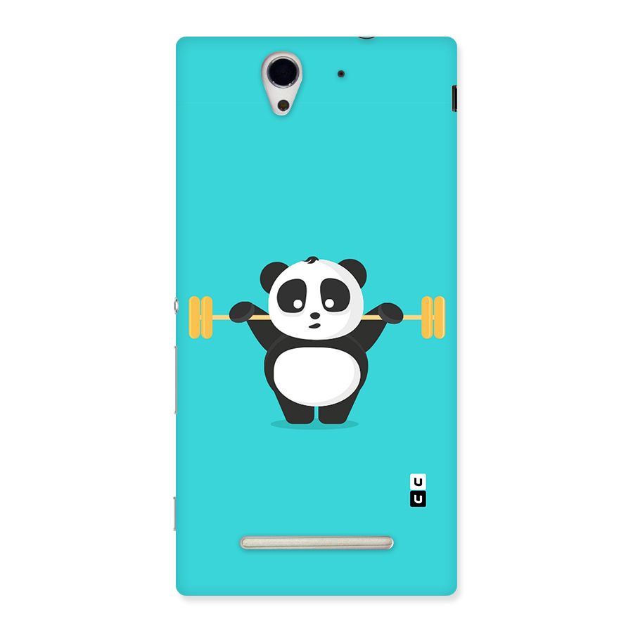 Cute Weightlifting Panda Back Case for Sony Xperia C3