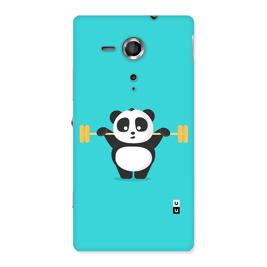 Cute Weightlifting Panda Back Case for Sony Xperia SP