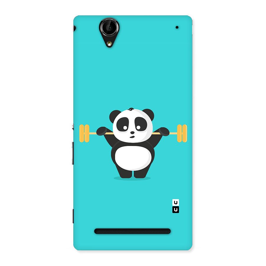 Cute Weightlifting Panda Back Case for Sony Xperia T2