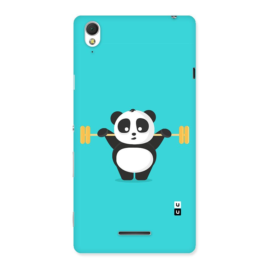 Cute Weightlifting Panda Back Case for Sony Xperia T3