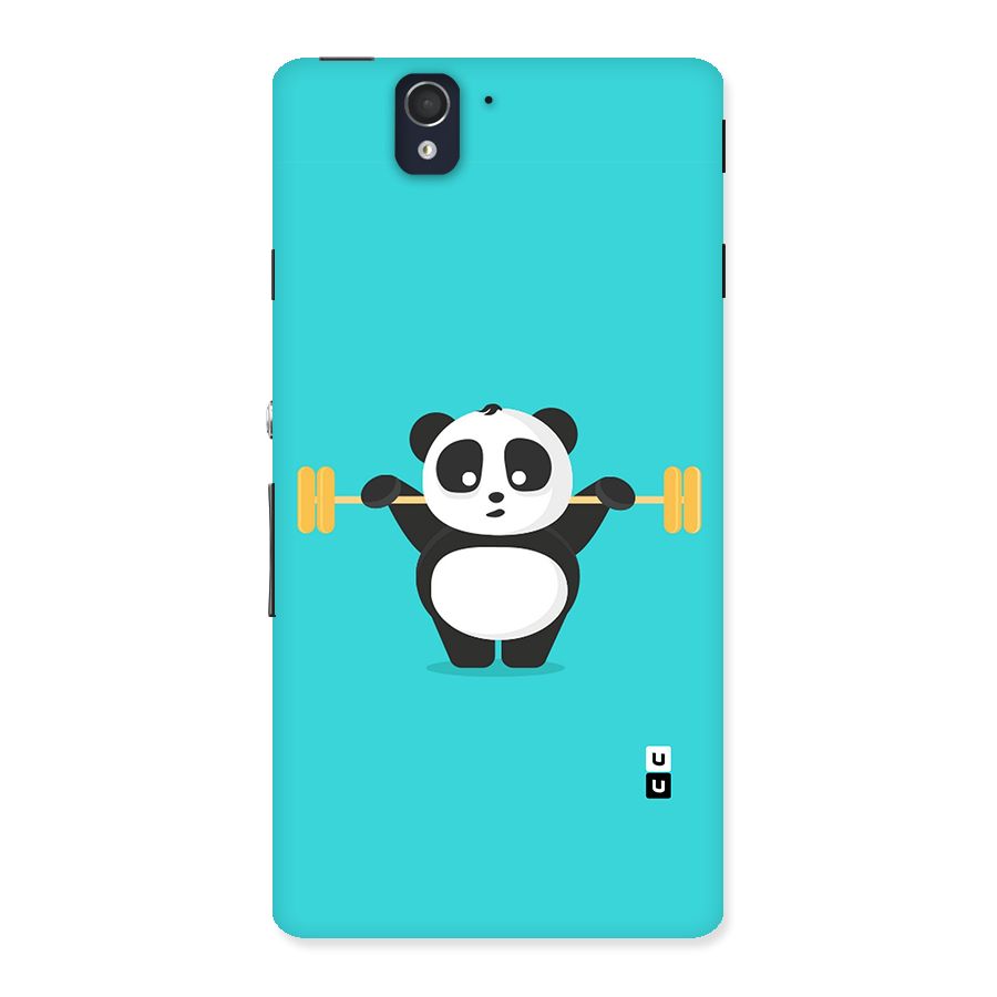 Cute Weightlifting Panda Back Case for Sony Xperia Z
