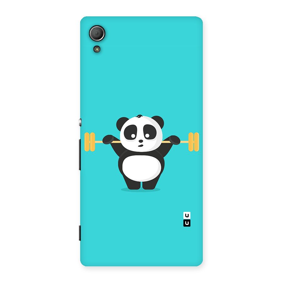 Cute Weightlifting Panda Back Case for Xperia Z3 Plus