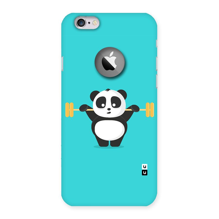 Cute Weightlifting Panda Back Case for iPhone 6 Logo Cut