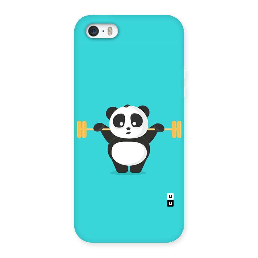 Cute Weightlifting Panda Back Case for iPhone SE