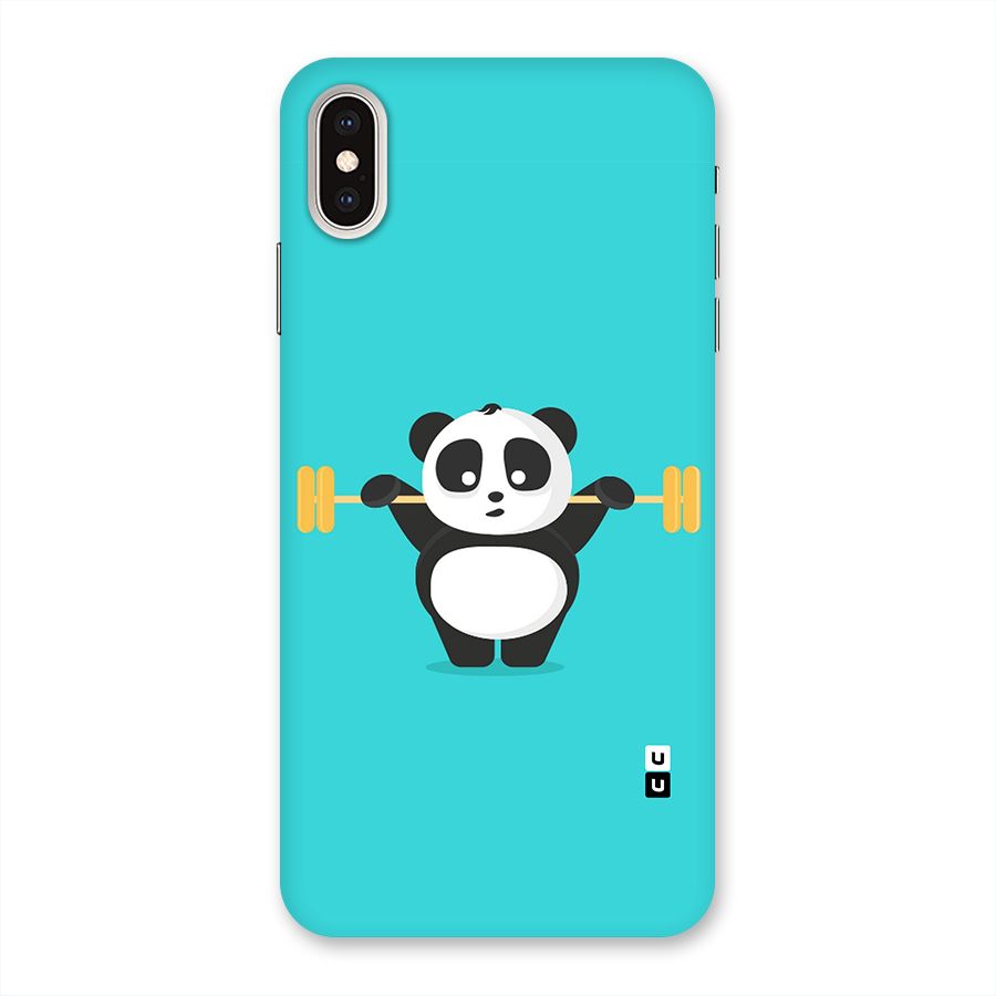 Cute Weightlifting Panda Back Case for iPhone XS Max