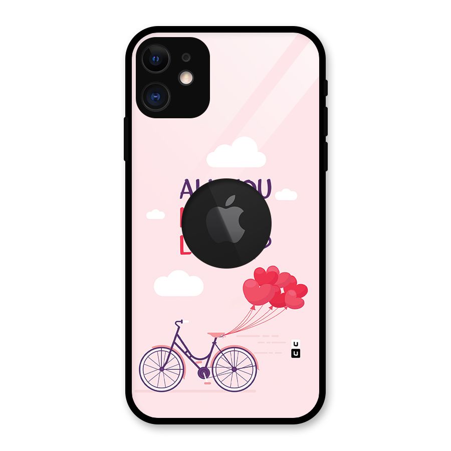 Cycle Of Love Glass Back Case for iPhone 11 Logo Cut