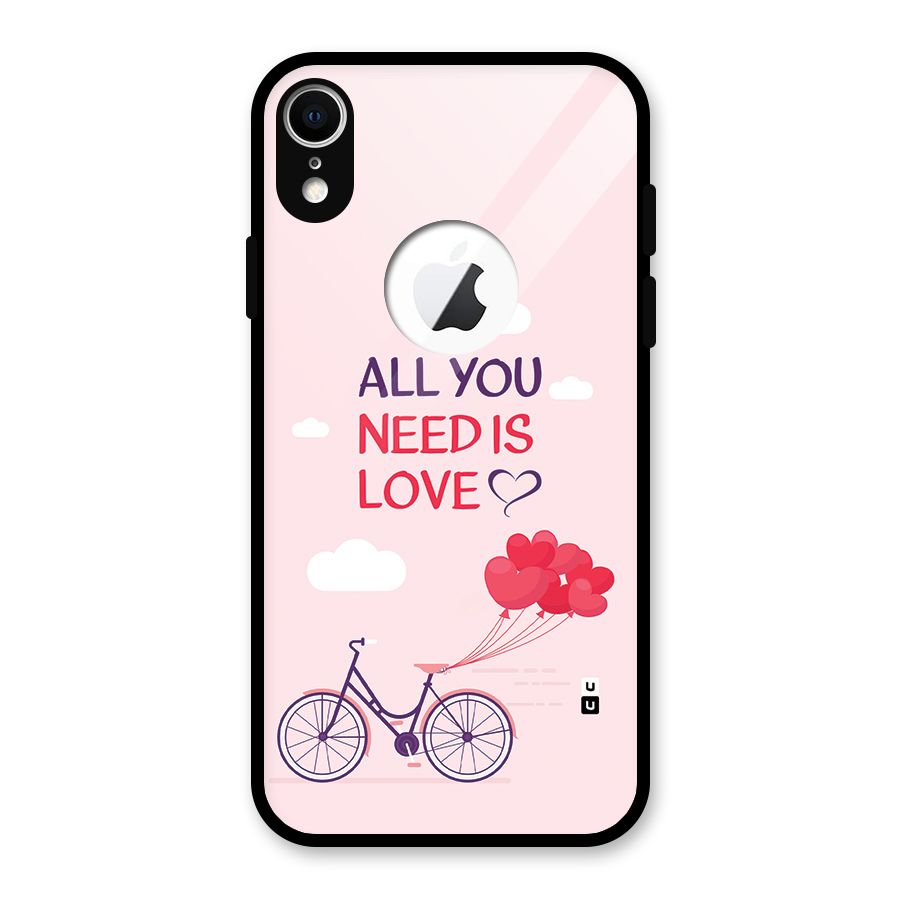 Cycle Of Love Glass Back Case for iPhone XR Logo Cut