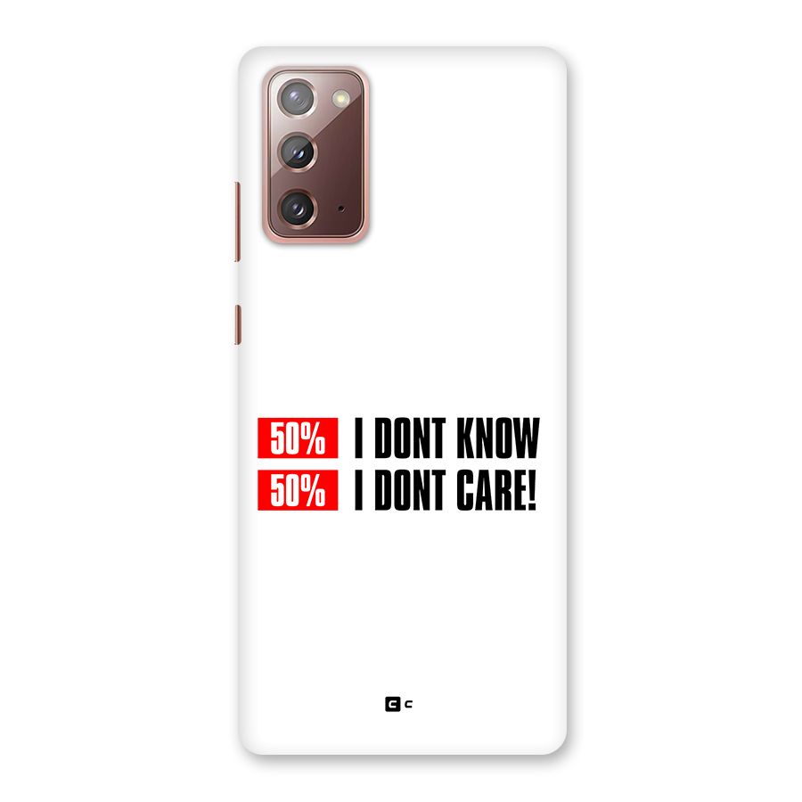 D Dont Know Back Case for Galaxy Note 20