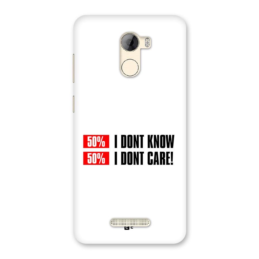 D Dont Know Back Case for Gionee A1 LIte