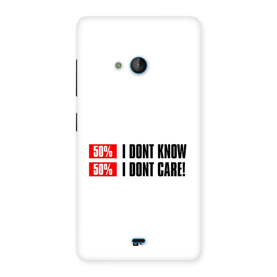 D Dont Know Back Case for Lumia 540