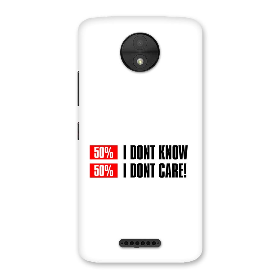 D Dont Know Back Case for Moto C