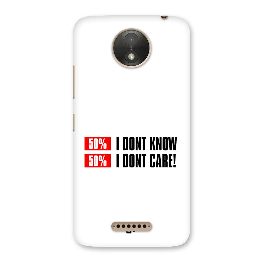 D Dont Know Back Case for Moto C Plus