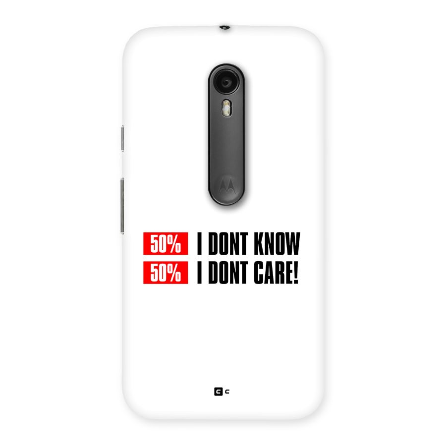 D Dont Know Back Case for Moto G3