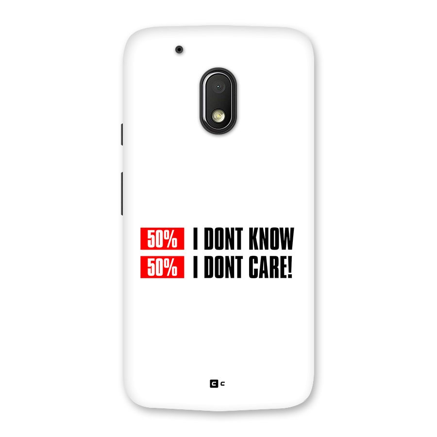 D Dont Know Back Case for Moto G4 Play