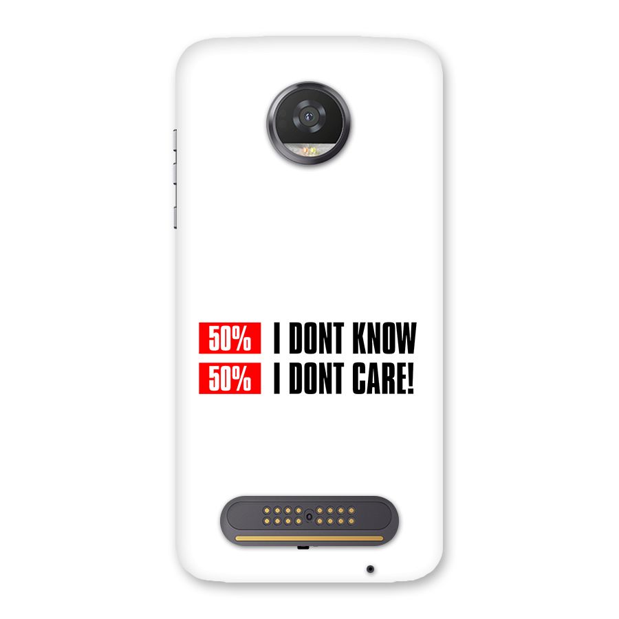 D Dont Know Back Case for Moto Z2 Play