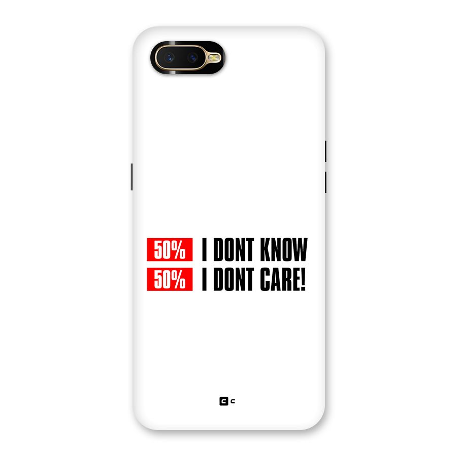 D Dont Know Back Case for Oppo K1