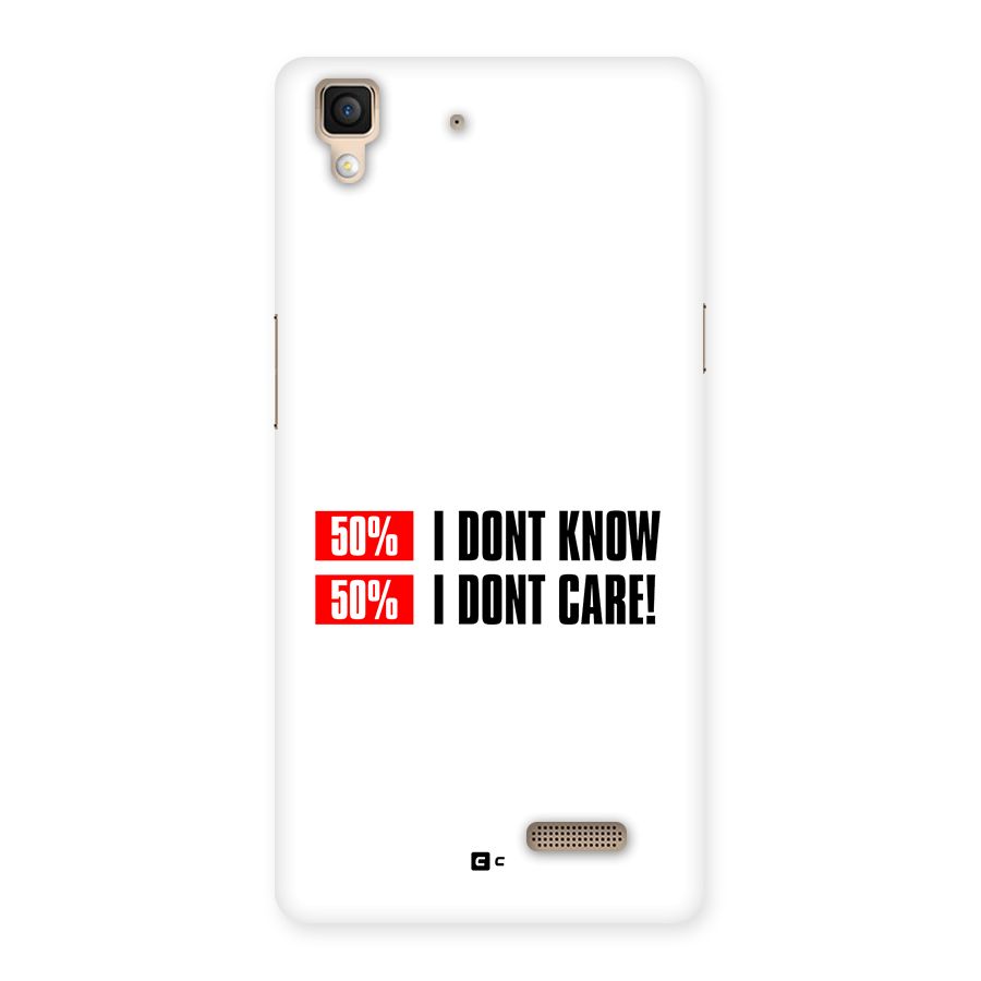 D Dont Know Back Case for Oppo R7