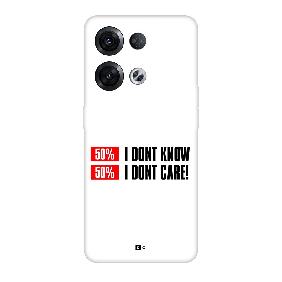 D Dont Know Back Case for Oppo Reno8 Pro 5G